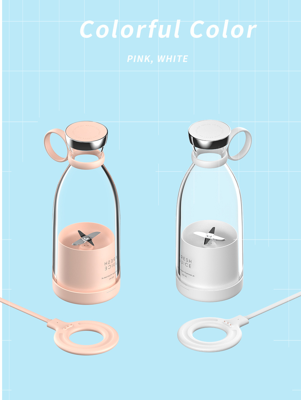 ポータブルジューサー用USB充電器、充電式ミキサー、フレッシ - Portable Blender Usb Rechargeable のレビューと価格