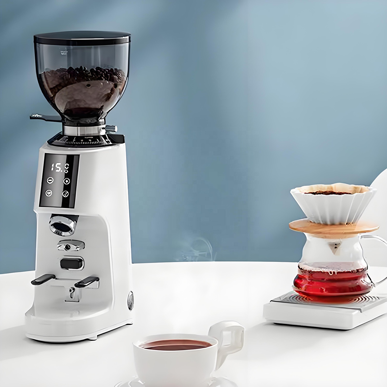 アップグレード版ハイパワーDC全銅モーター、ワンクリックで粉 - Coffee Bean Grinder Electric のレビューと価格