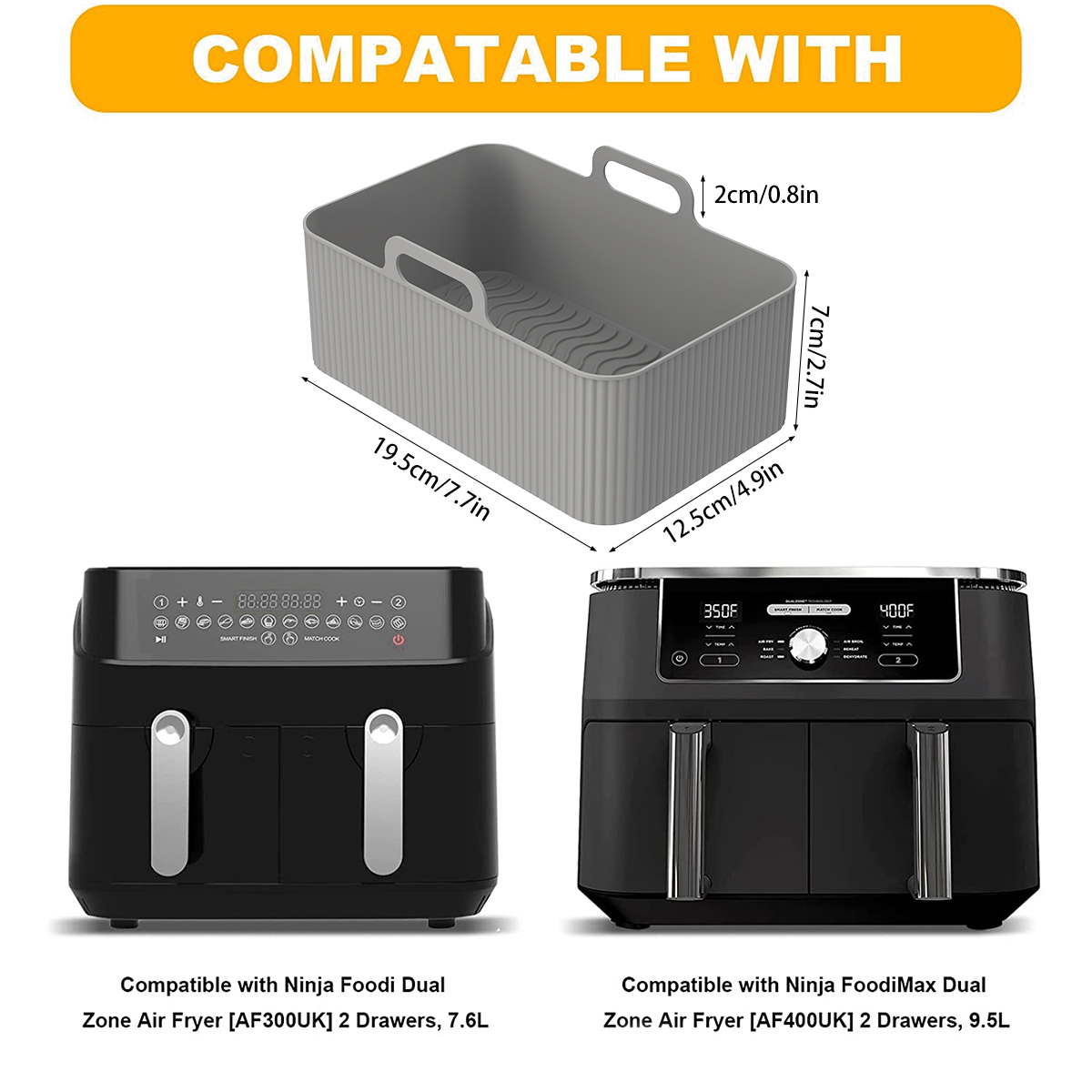 シリコンエアフライヤーライナー忍者デュアルエアフライヤーアク - Air Fryer Silicone Pot Liner のレビューと価格