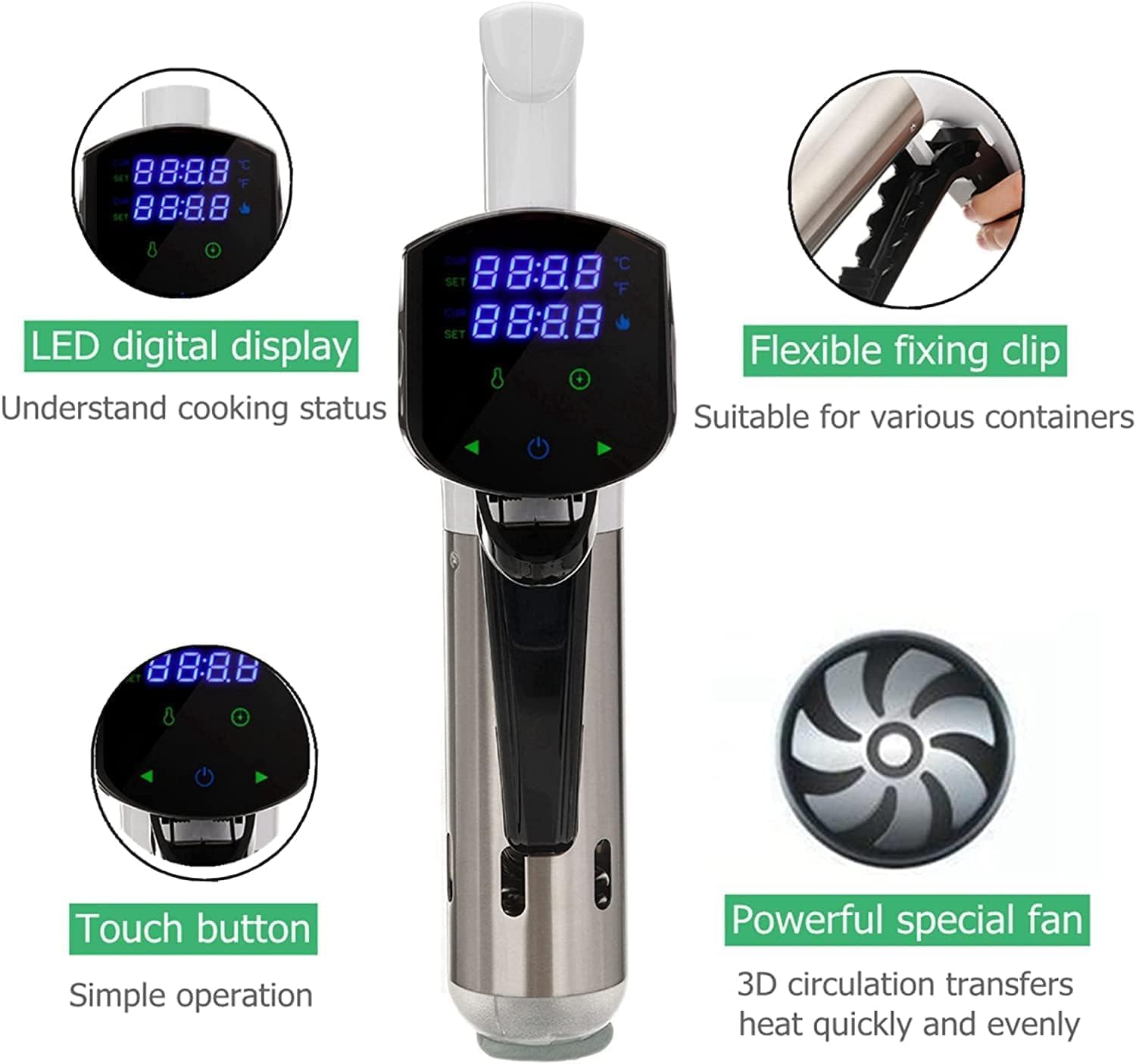 真空調理機 浸漬サーキュレーター デジタルタイマー付き精密調 - Digital Sous Vide Precision Cooker のレビューと価格