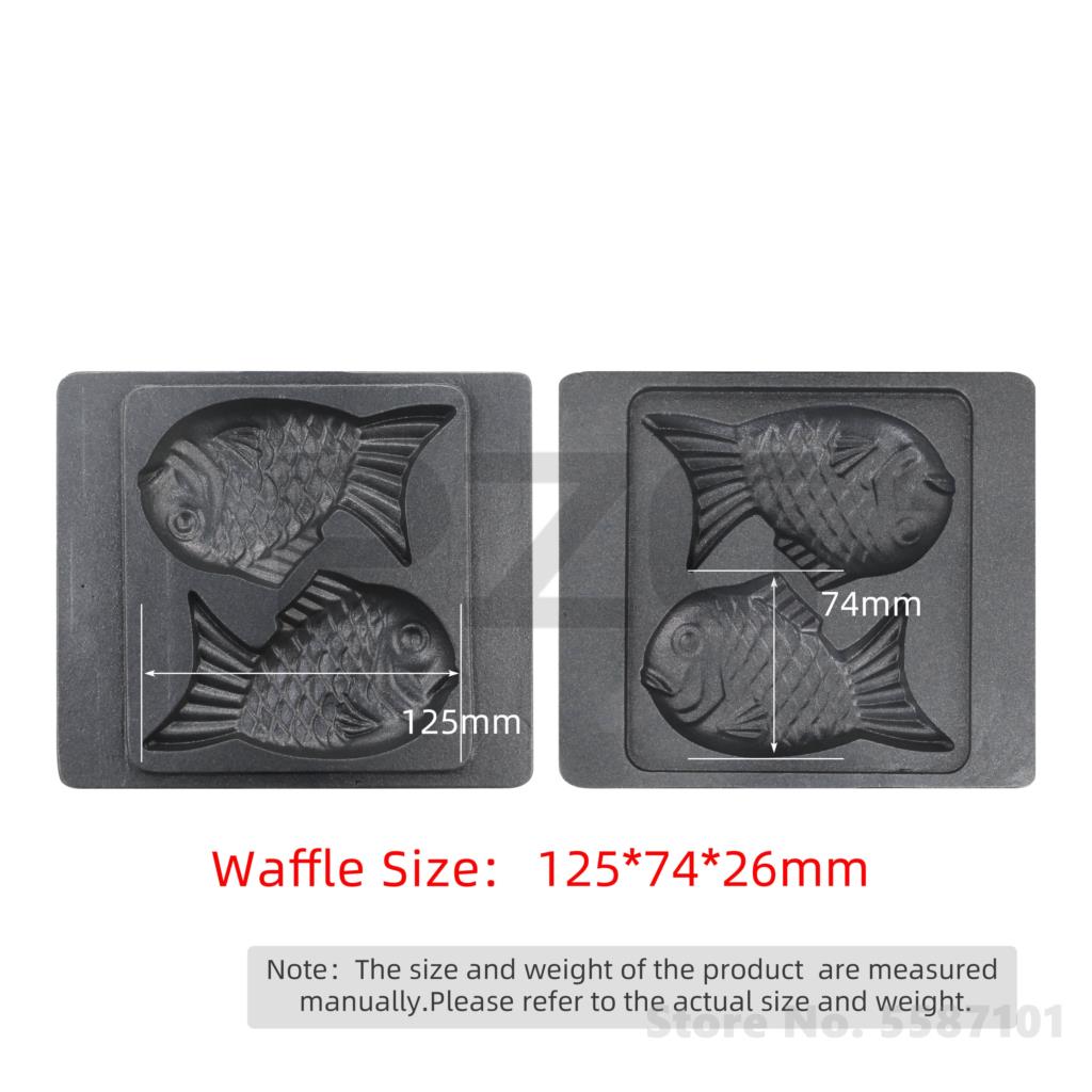 ステンレス鋼ガスたいやきマシン 2 個テフロン加工魚ワッフル - Mini Waffle Maker Machine のレビューと価格