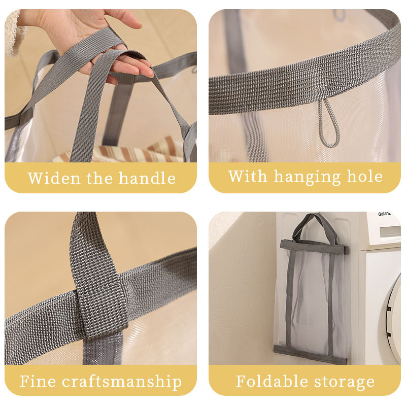 メッシュランドリーバスケットナイロンハンドル付き通気性折りた - Laundry のレビューと価格