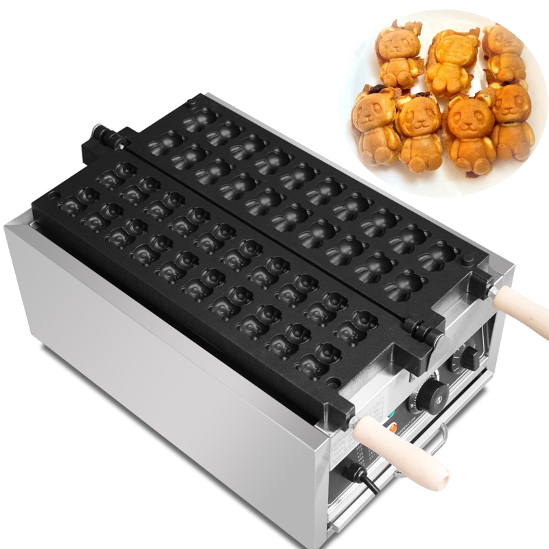 業務用20個ベアー型たい焼き機ワッフルメーカーステンレス鋼コ - Mini Waffle Maker Machine のレビューと価格