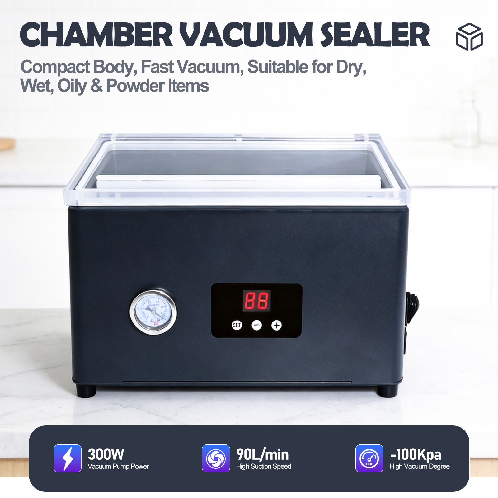 ZM-CVS300 電気式自動真空包装機。食品の真空シーリン - Food Vacuum Sealer Machine のレビューと価格