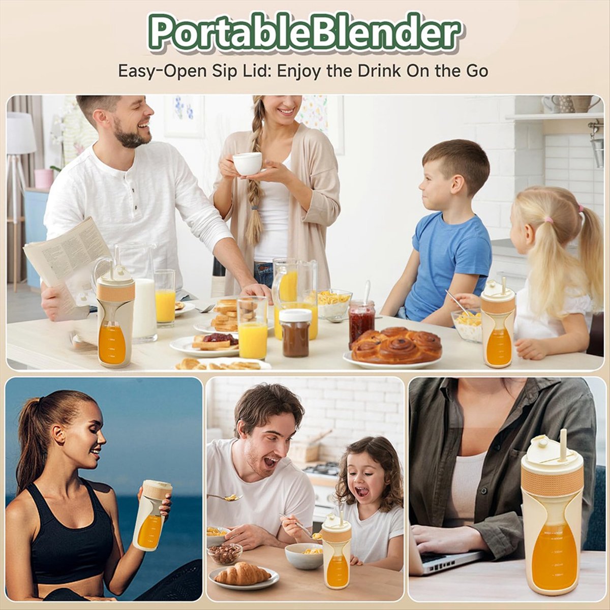 ポータブルブレンダーカップ 450ml 多機能ブレンダー、氷 - Portable Blender Usb Rechargeable のレビューと価格