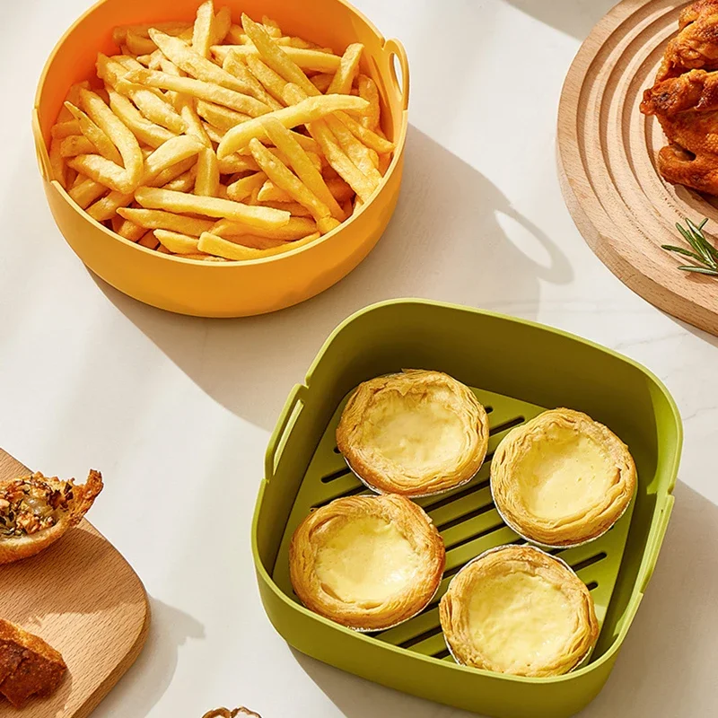 丸型エアフライヤーライナー、四角いシリコンポット、食品安全、 - Air Fryer Silicone Pot Liner のレビューと価格