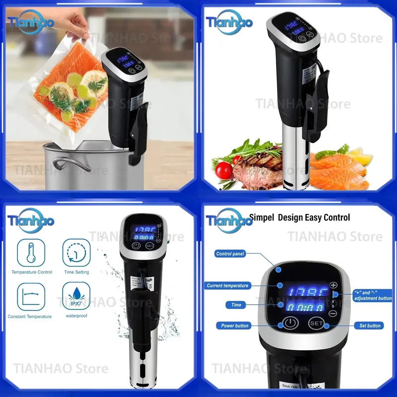 IPX7防水真空調理器、LEDデジタルディスプレイ付き真空食 - Digital Sous Vide Precision Cooker のレビューと価格