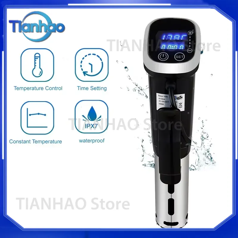 IPX7防水真空調理器、LEDデジタルディスプレイ付き真空食 - Digital Sous Vide Precision Cooker のレビューと価格