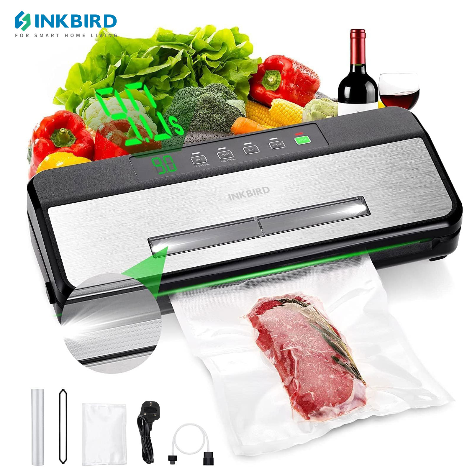 スターターキット付き真空シーラーINKBIRD-3rd,高吸 - Food Vacuum Sealer Machine のレビューと価格