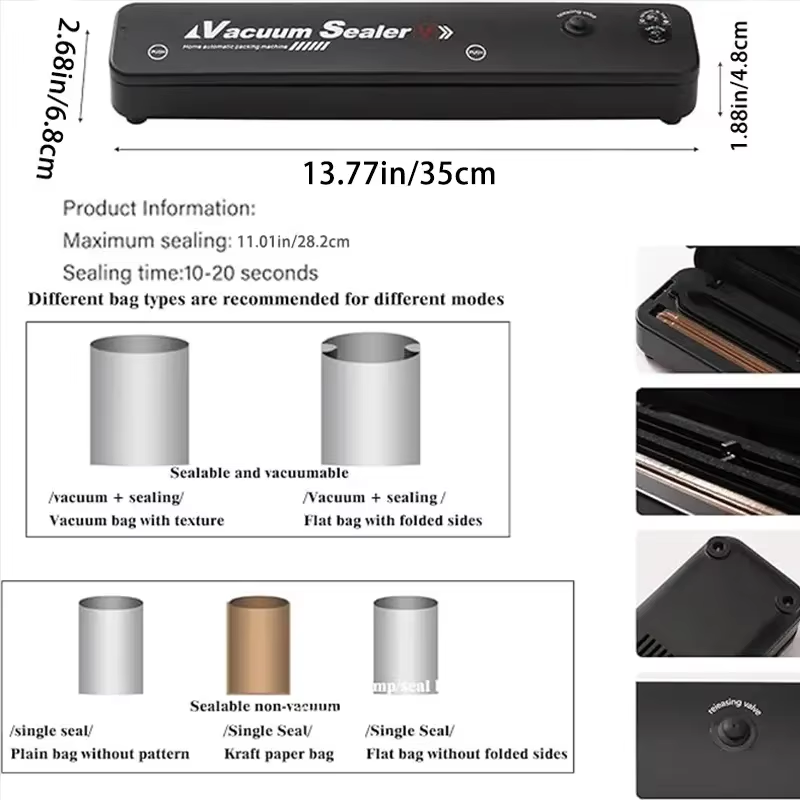 2026年式高品質真空シーラーマシン、2in1モード、食品保 - Food Vacuum Sealer Machine のレビューと価格