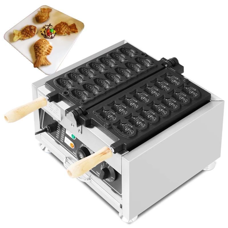 ミニ魚型ワッフルメーカー タイ焼き機 14個焼き 電気式 1 - Mini Waffle Maker Machine のレビューと価格