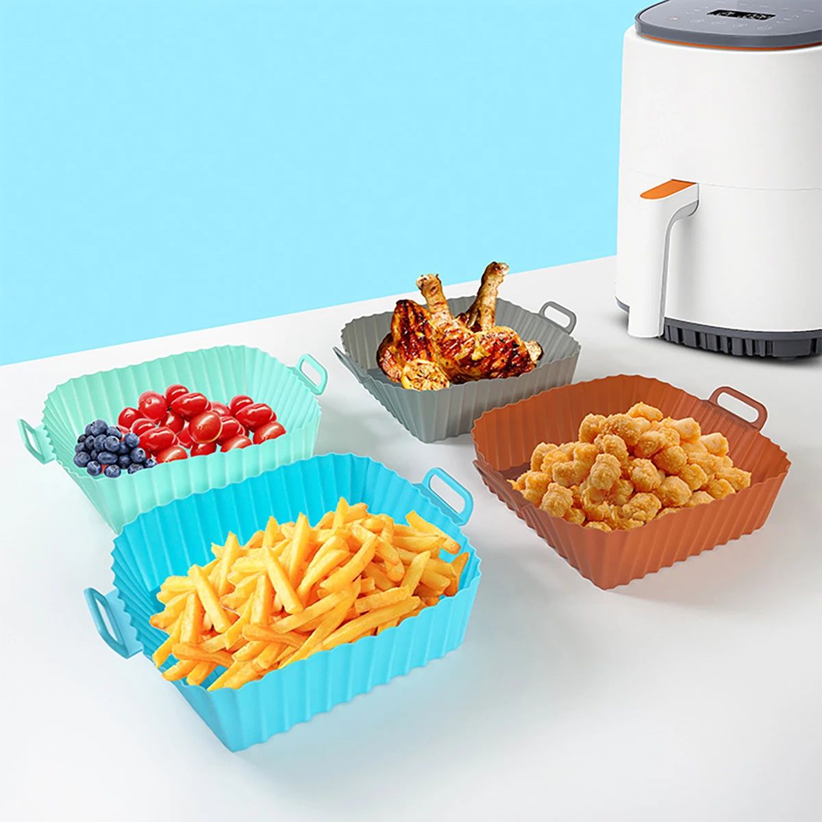シリコンフライヤーモールド エアフライヤーシリコンライナーポ - Air Fryer Silicone Pot Liner のレビューと価格